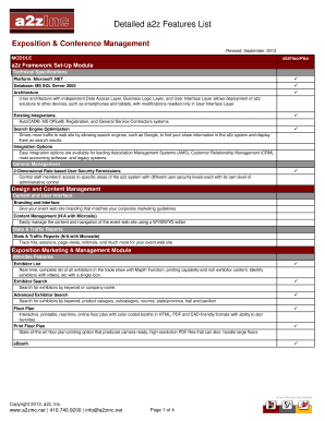 Detailed A2z Floorplan Features List  Form