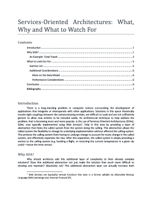 Services Oriented Architectures What, Why and What to Watch for  Form