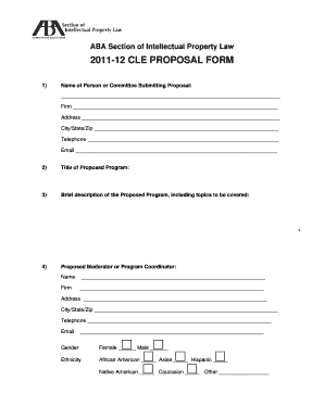 12 CLE PROPOSAL FORM American Bar Association Americanbar