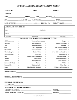 Dcyf Forms for Special Needs