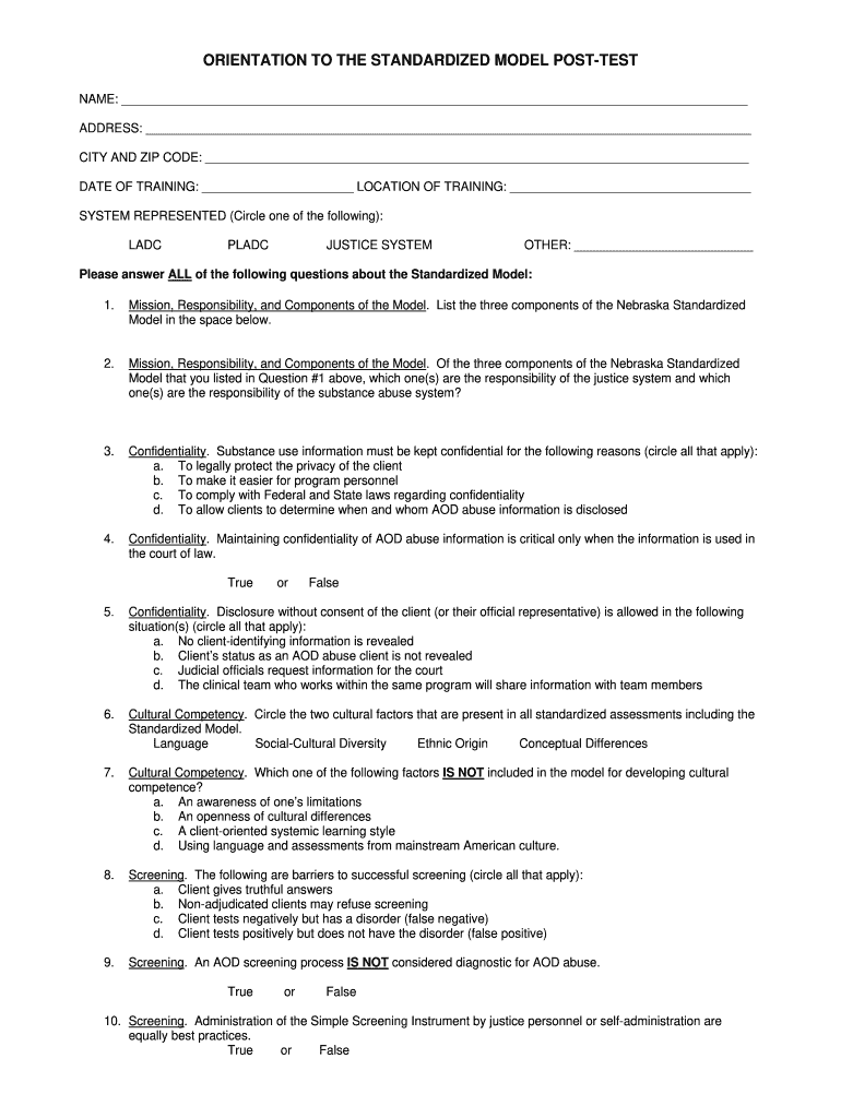 Test Template  Form