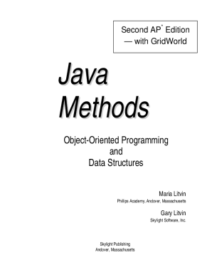 Java Methods Textbook PDF  Form