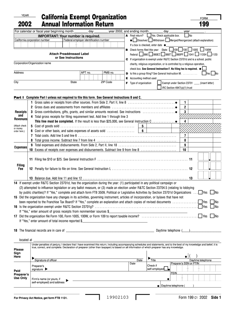  Ca Form 199 2019