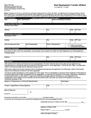 Wi Repo Affidavit  Form