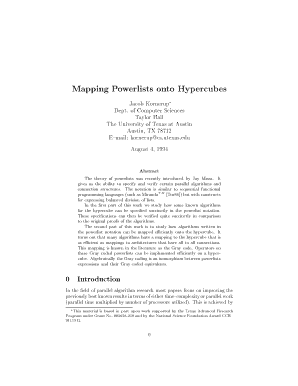 Mapping Powerlists onto Hypercubes Ftp Cs Utexas  Form