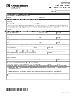 Td Ameritrade Trust Account  Form