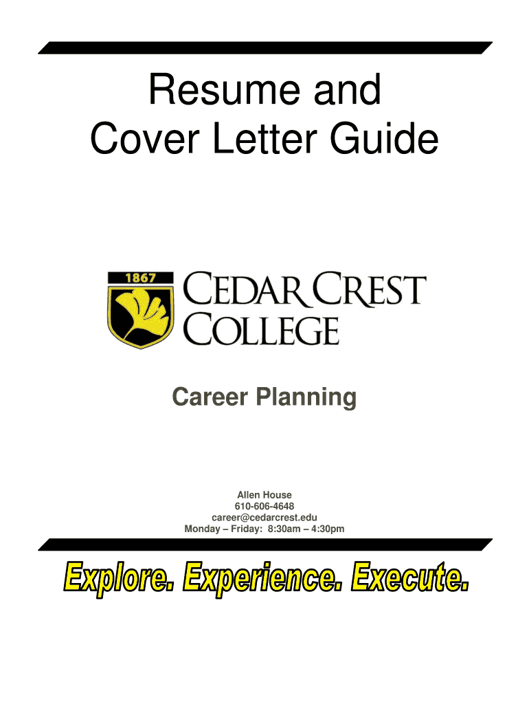 Resume and Cover Letter Guide Www2 Cedarcrest  Form