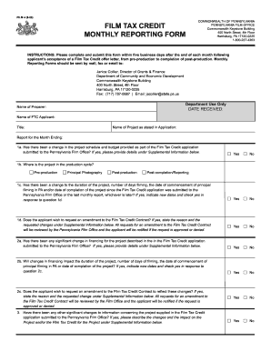 Film Tax CreditMonthly ReportingForm08 FFORM Qxd Film