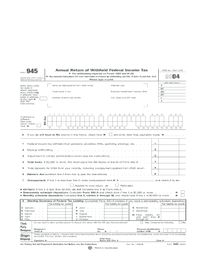 Annual Return of Withheld Federal Income Tax Sign Here  Form