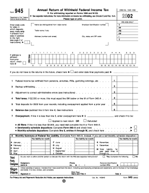Form 945 IRS Irs