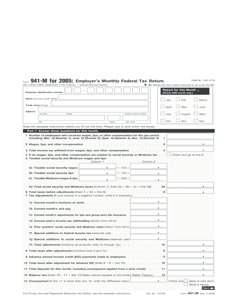 Form 941 M Rev March