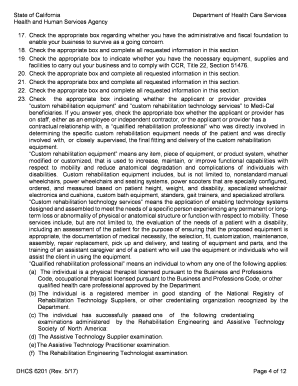 Medi Cal Durable Medical Equipment Provider Application 04enrollment DHCS6201 Files Medi Cal Ca  Form