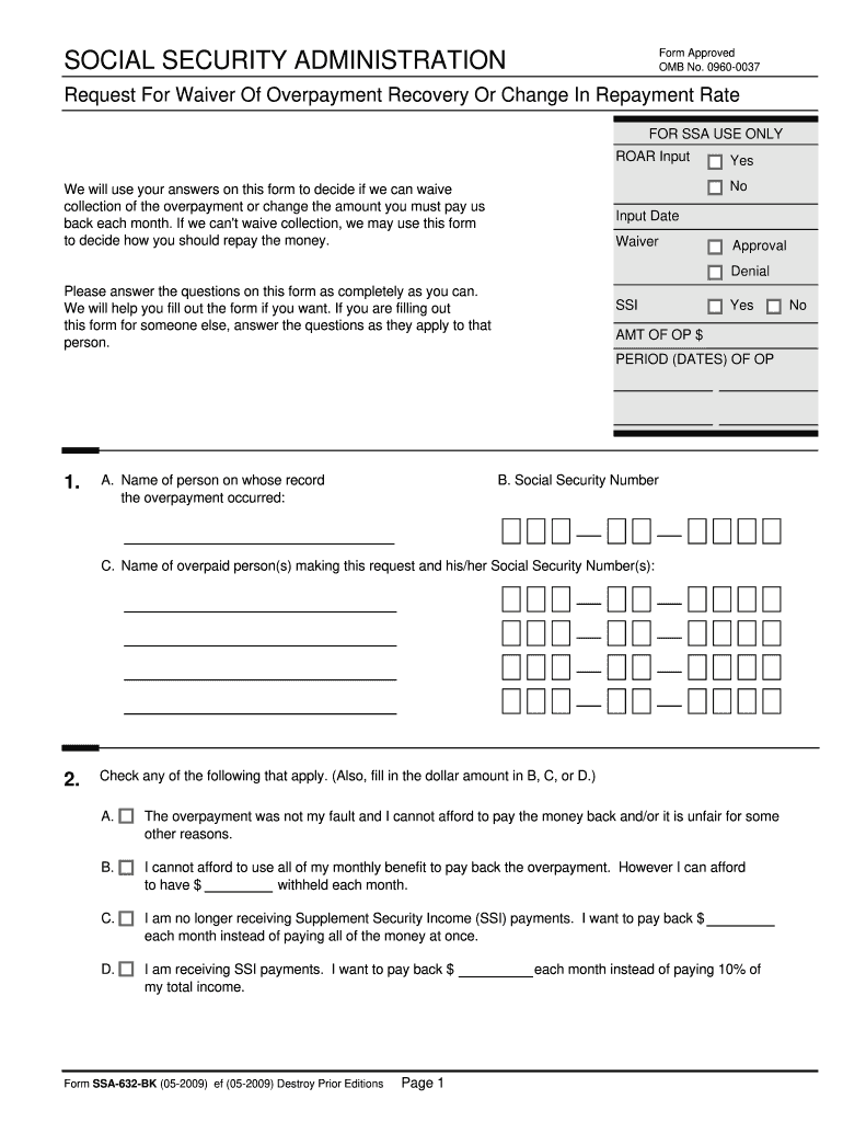  Form Ssa 632 Bk 05 2019