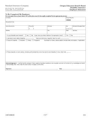 Your Disability Benefit Claim Oregon Educators Benefit Clackamas Depts Clackamas  Form