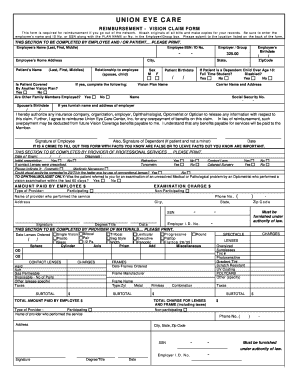 Union Eye Care  Form