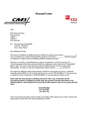 Medicare Demand Letter Example  Form