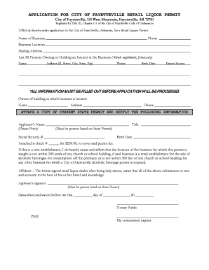 ALL INFORMATION MUST BE FILLED OUT BEFORE APPLICATION Accessfayetteville