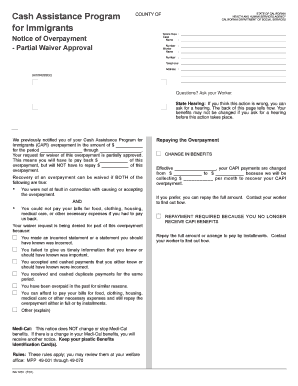 Cash Assistance Program for Immigrants Dss Cahwnet  Form