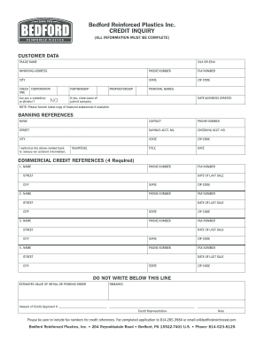 Bedford Reinforced Plastics Inc CREDIT INQUIRY  Form