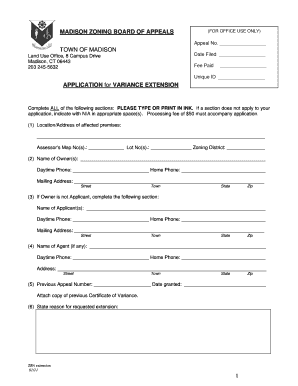 Variance Extension Madisonct  Form