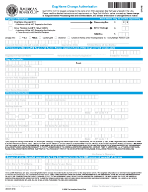 can you change a dog registered name