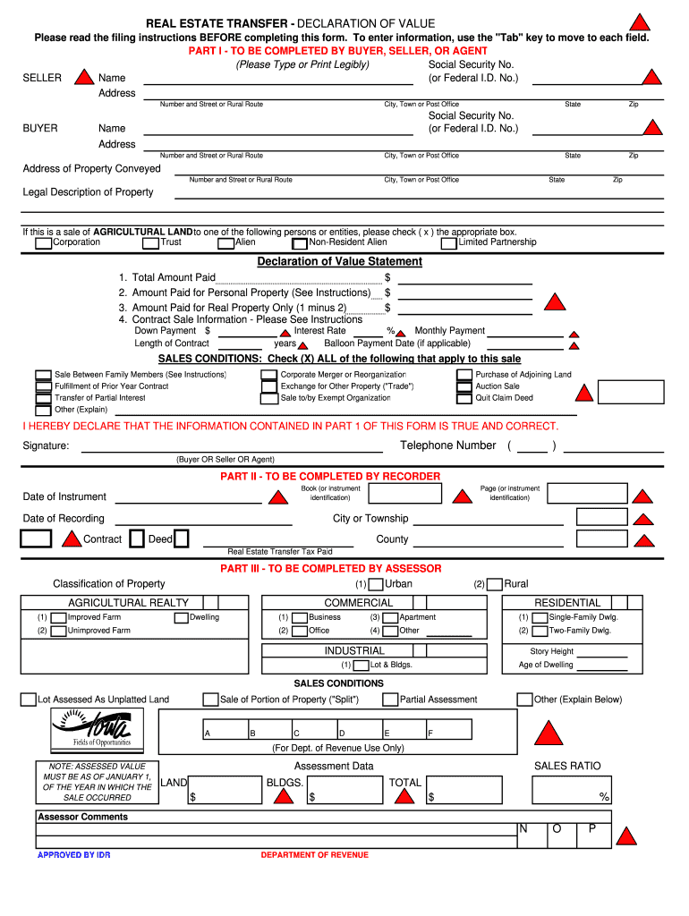 Declaration of Value Winneshiek County Winneshiekcounty  Form