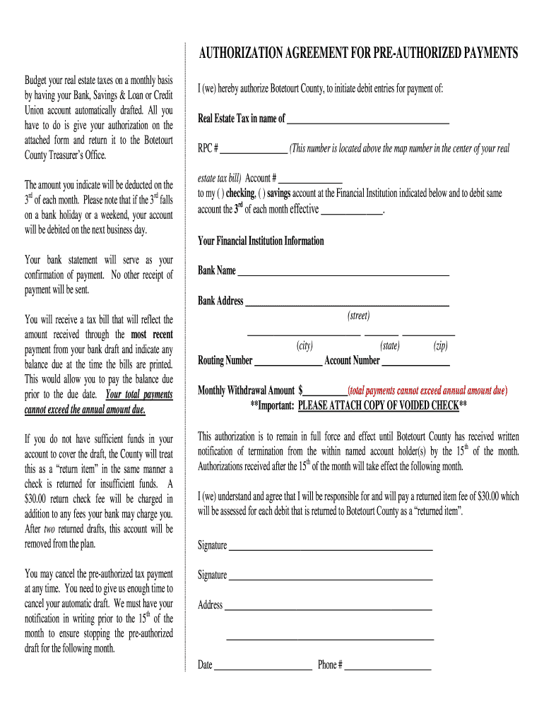 Bank Draft Form