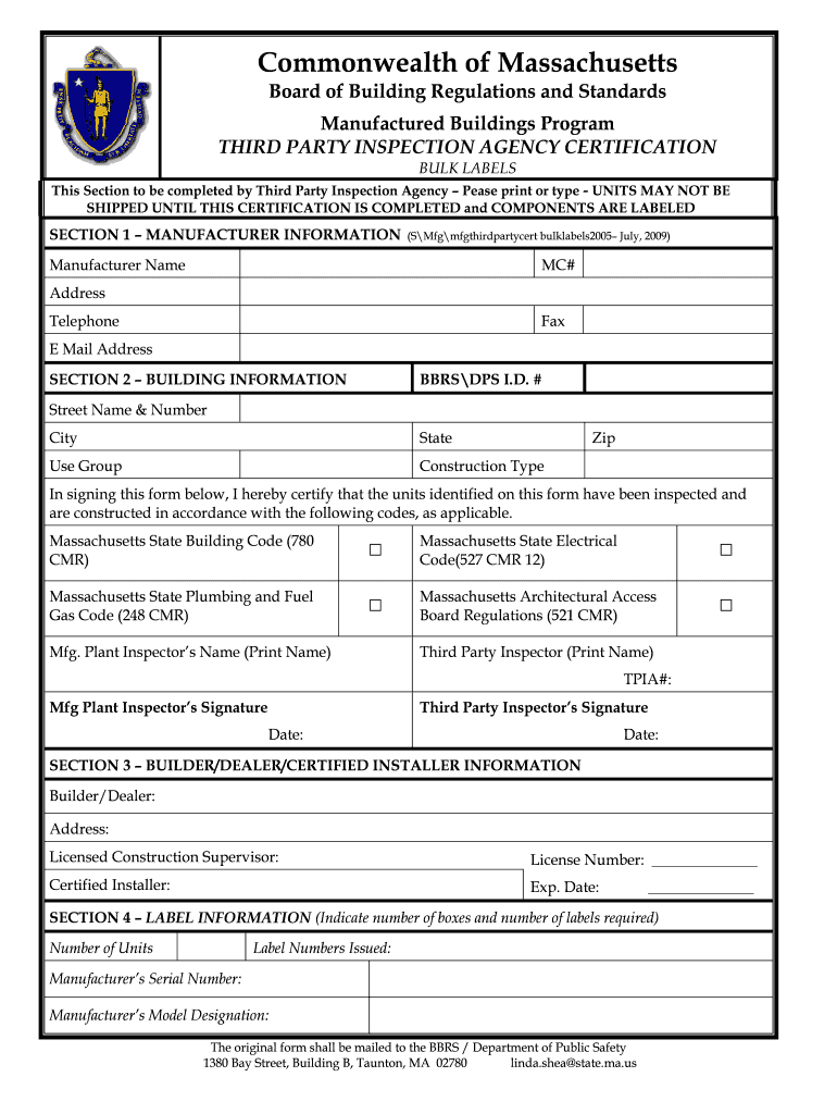 Bulk Labels Mass Gov Mass  Form