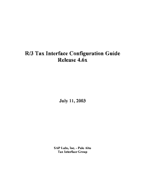 R3 Tax Interface Configuration Guide Form