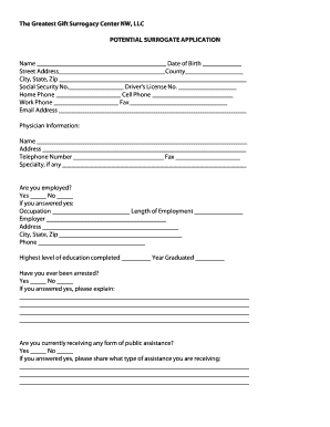 Surrogate Application  Form