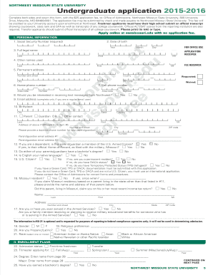 Complete the Editable 13 PDF Application Northwest Nwmissouri  Form
