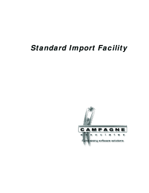 Standard Import Facility  Form
