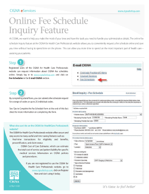 Cigna Fee Schedule PDF  Form