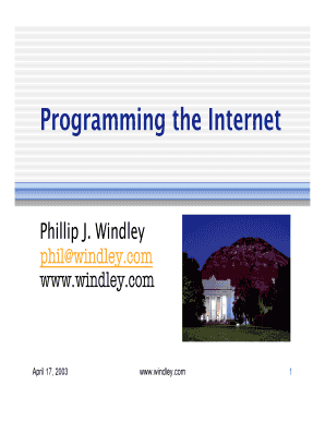 Programming the Internet  Form