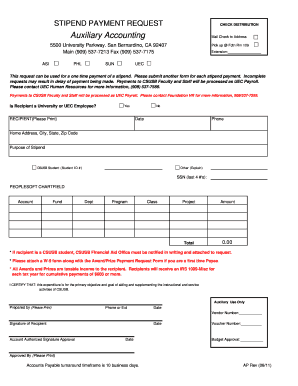 Stipend Request Form