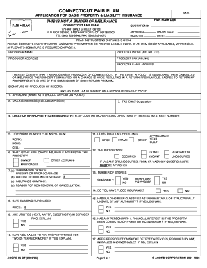 Connecticut Fair Plan  Form