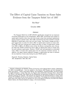 The Effect of Capital Gains Taxation on Home Sales Evidence from  Form