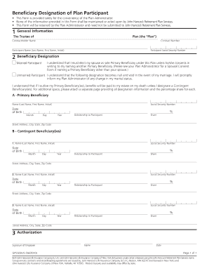 John Hancock Beneficiary Designation Form