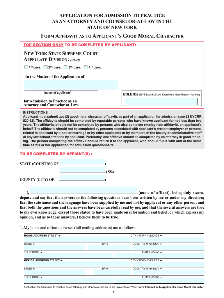  Affidavit Character Form 2011