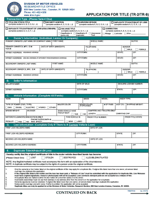 Visio Application for Title Front 01 22 Vsd Dmv Ri  Form