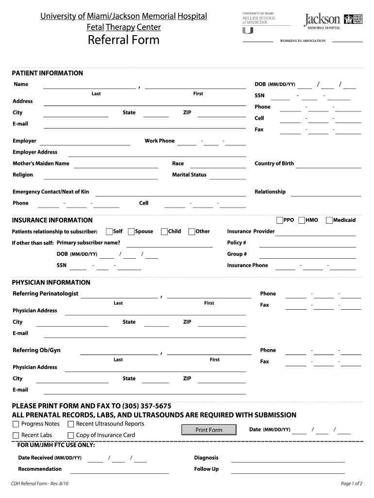  Click Here to Download the General Referral Form University of Miami Obgyn Med Miami 2010-2024