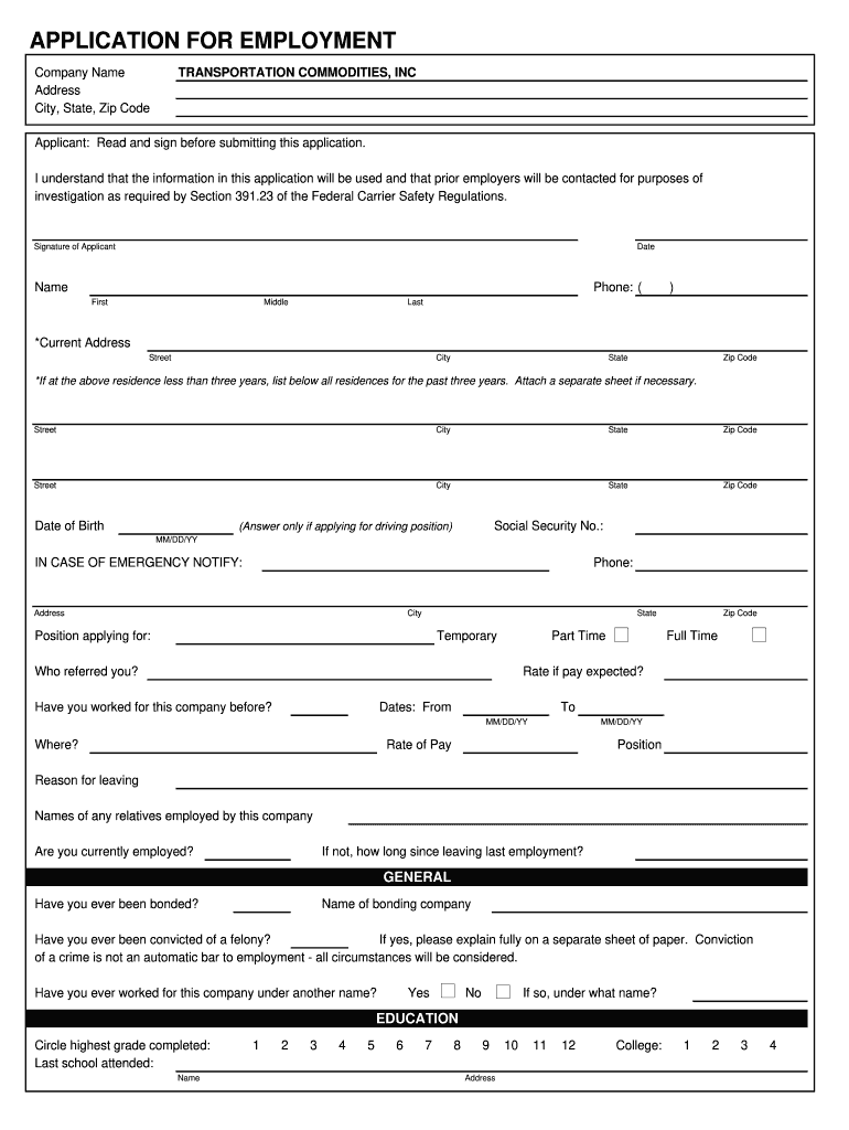 Mechanic Application Form