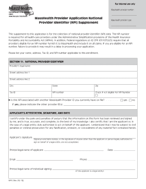 Npi Massachusetts  Form