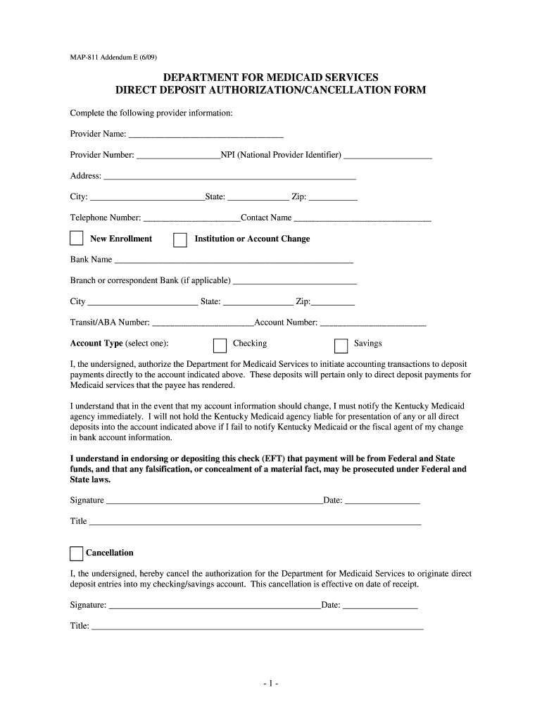 Ky Medicaid Map 811  Form