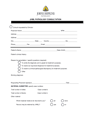 Consultation Request Form Pathology Johns Hopkins University Pathology Jhu