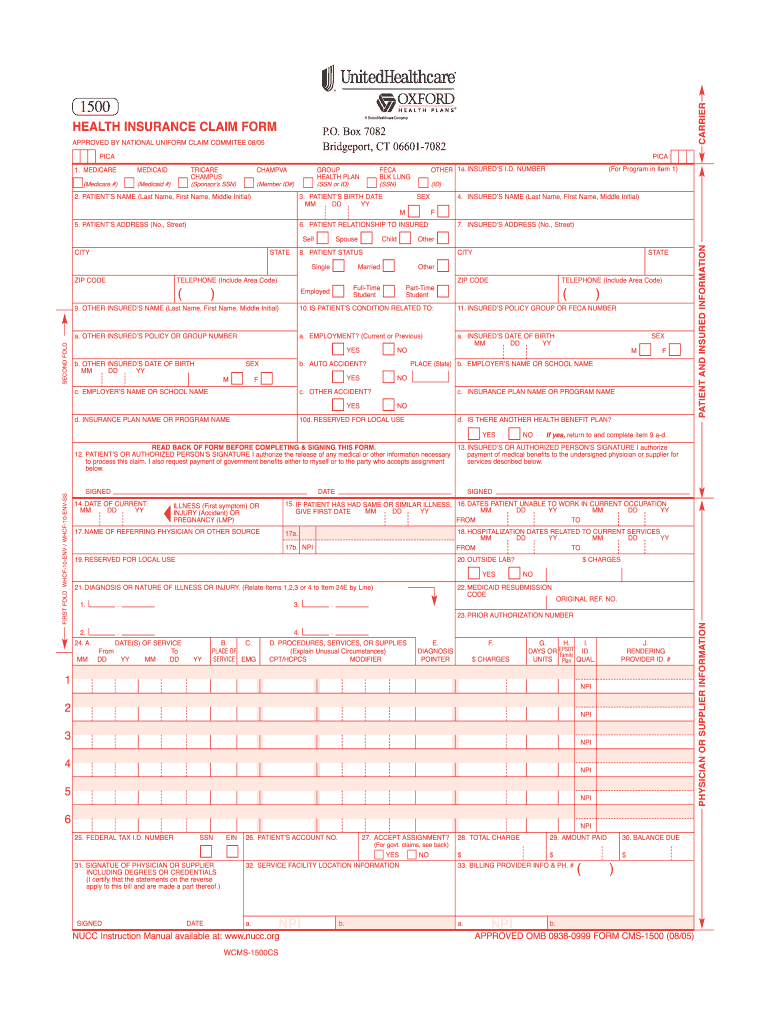  Oxford Claim Forms 2005-2024