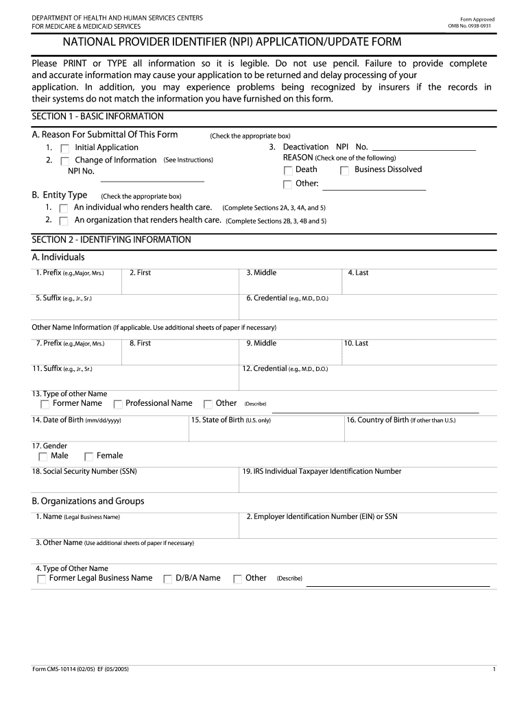 Npi Application Form