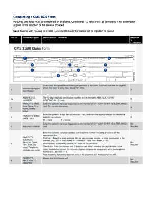 Fillable Cms 1500 Template  Form