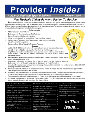 IC08 Provider Insider P65 Medicaid Alabama  Form