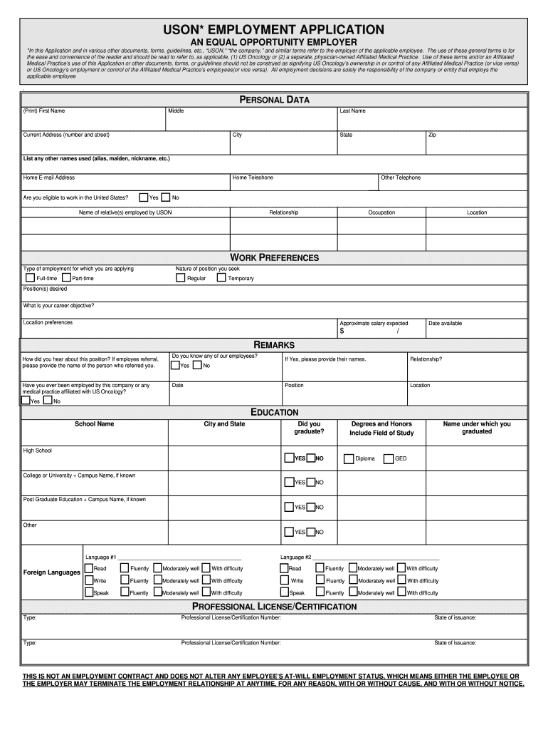  Uson Application Online Form 2009-2024